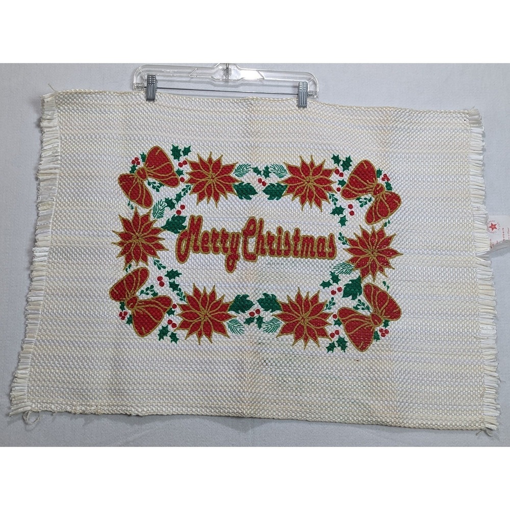 Woven Merry Christmas Floor Rug 24x36 Inch